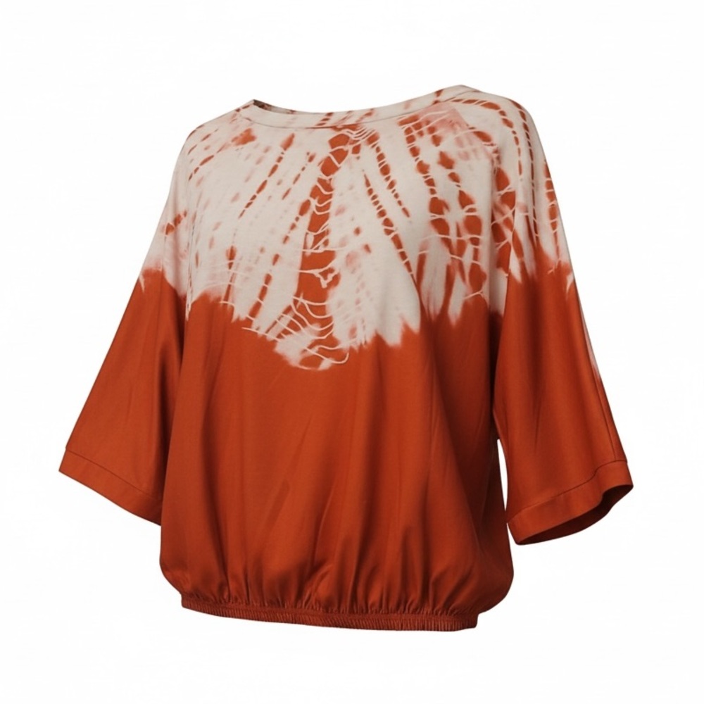 Cotton Chicks Boho short sleeve Tie dye top orange/white Size Small